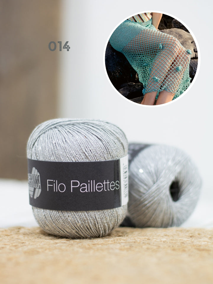 Haakpakket Filo Paillettes rok met bloemen