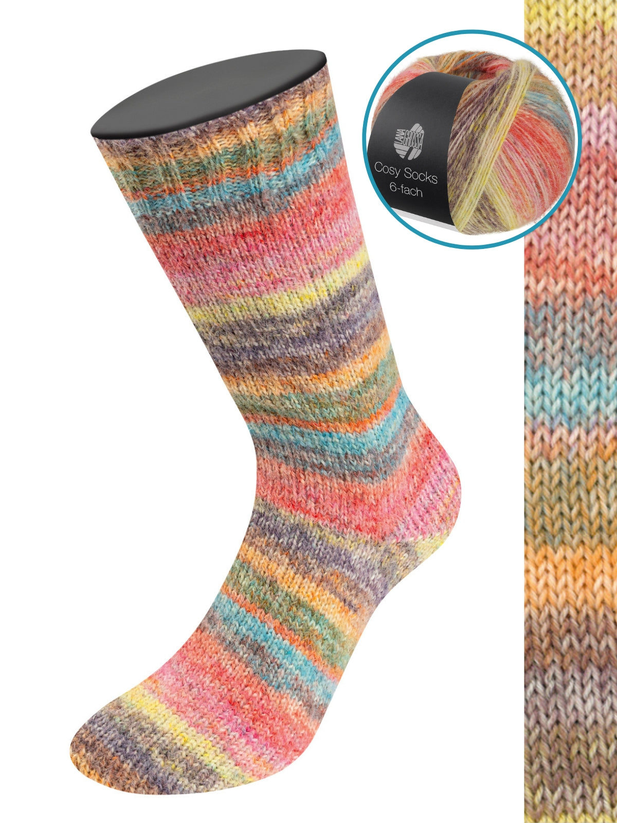 Cosy Socks 6-fach Dream 2152 Rozebeige/Geel/Grijs-/Licht-/Donkerbruin/Oranje/Jade/Turkoois/Tonrood/Oudroze