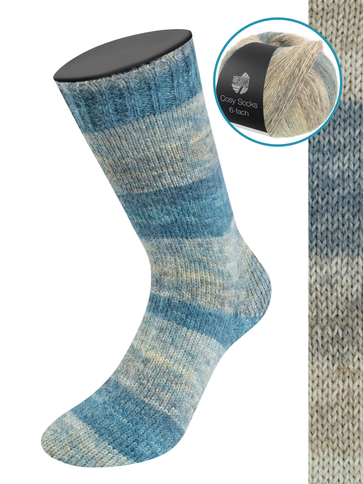 Cosy Socks 6-fach Dream 2155 Beige/Zandbeige/Grège/Grijsbeige/Taupe/Midden-/Donkergrijs