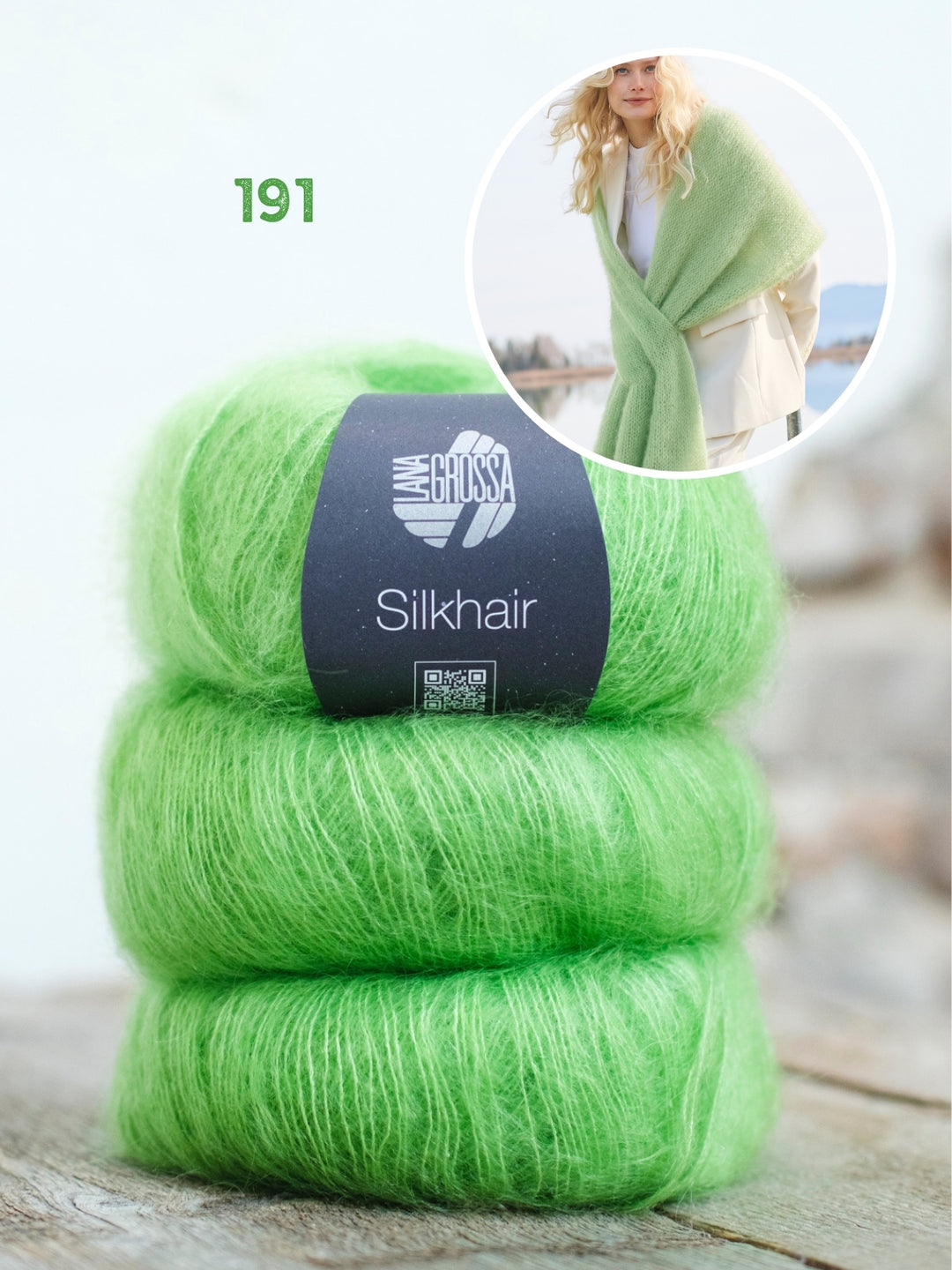 Breipakket Silkhair sjaal
