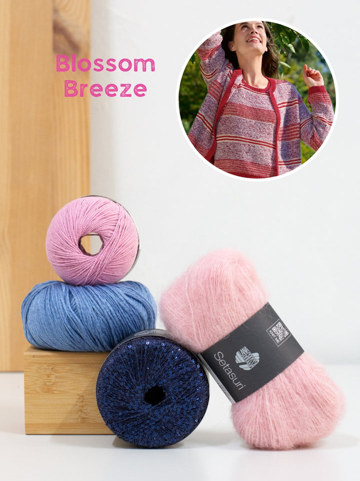 Breipakket strepen vest in garenmix