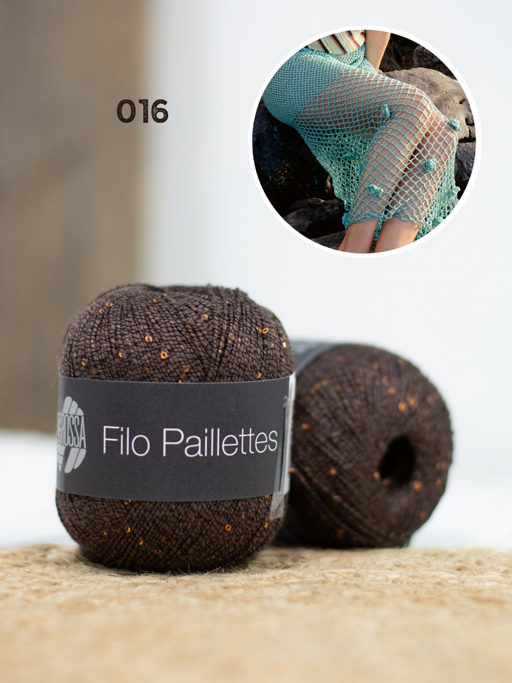Haakpakket Filo Paillettes rok met bloemen