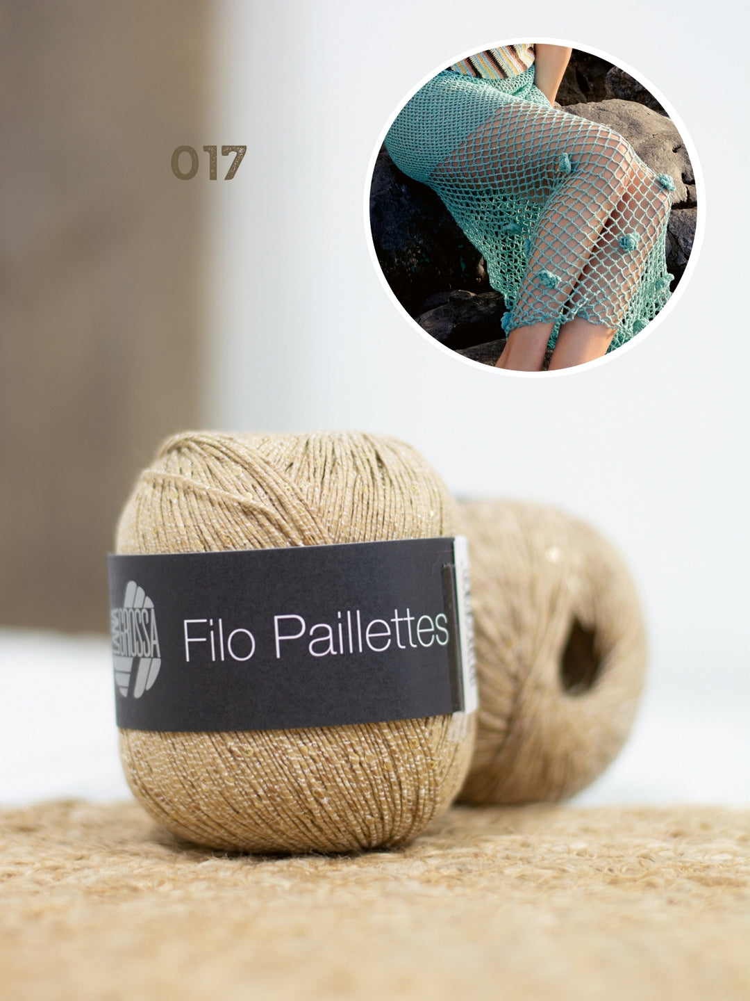 Haakpakket Filo Paillettes rok met bloemen