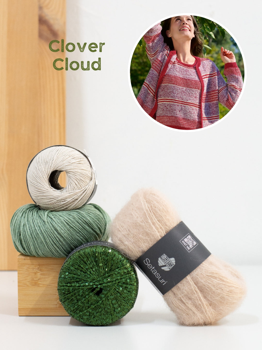 Breipakket strepen vest in garenmix