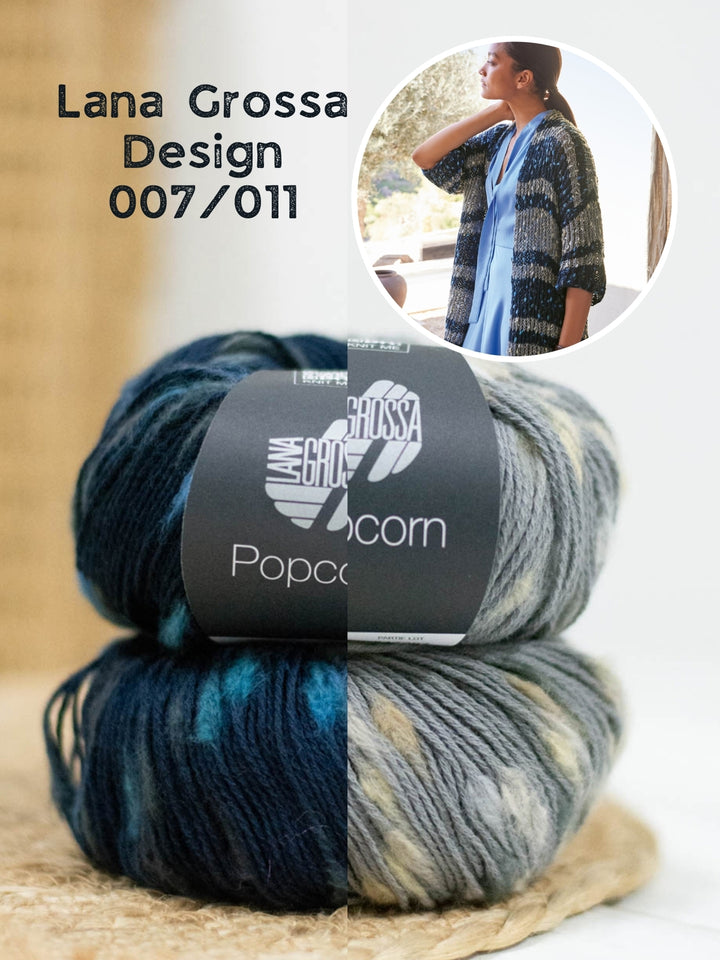 Breipakket Popcorn lang vest in patentsteek