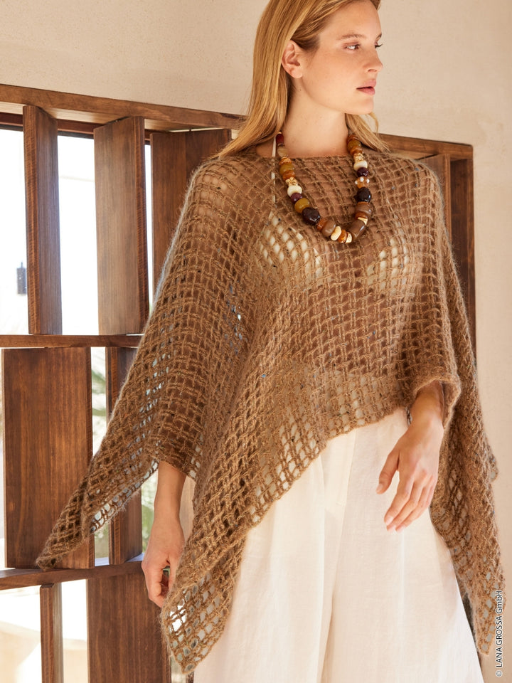 Haakpakket Natural Superkid Tweed poncho