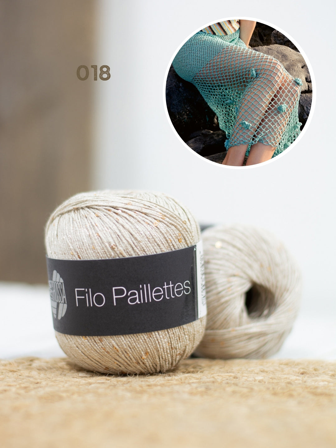 Haakpakket Filo Paillettes rok met bloemen