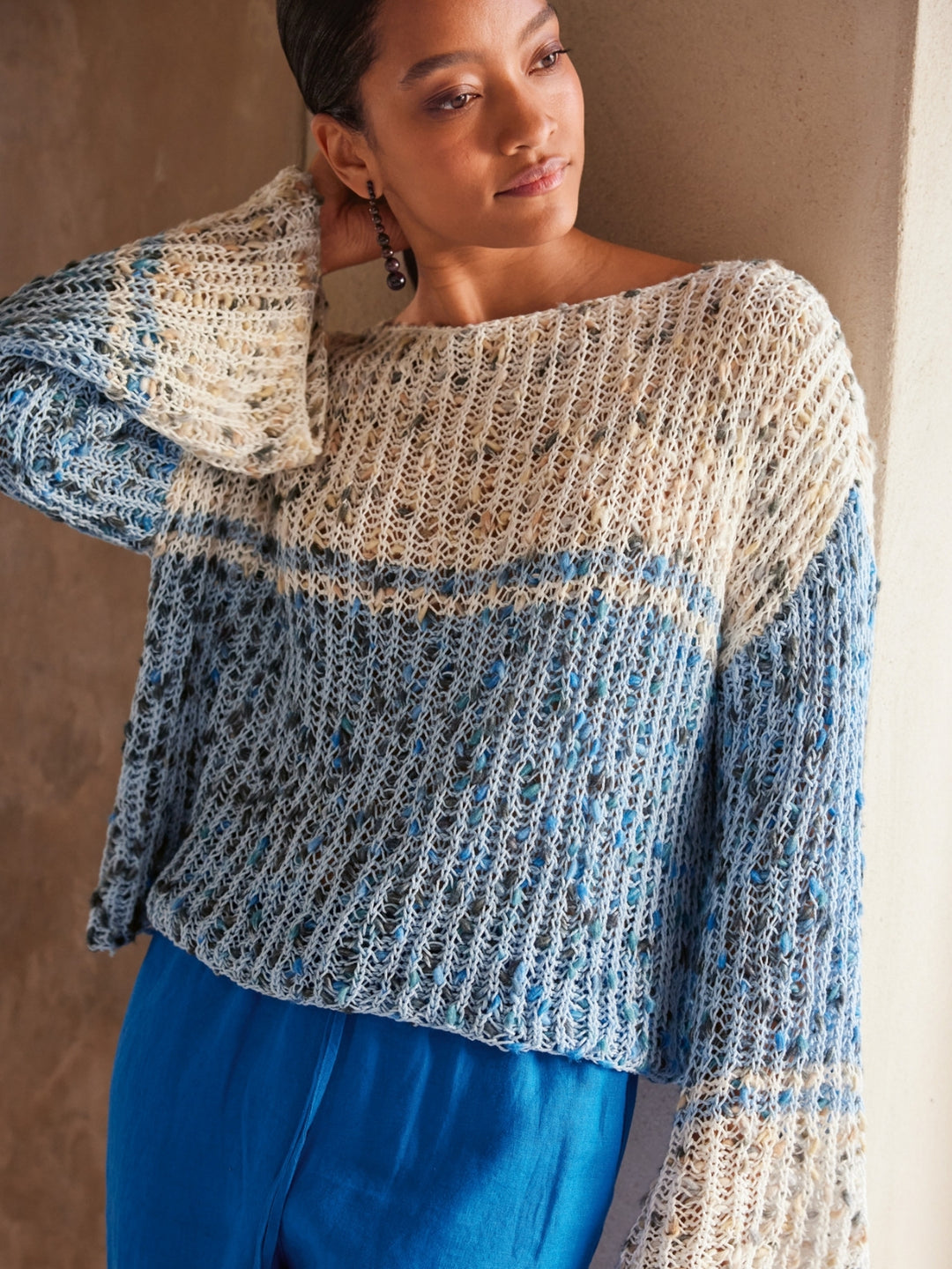 Breipakket Popcorn trui in patentsteek