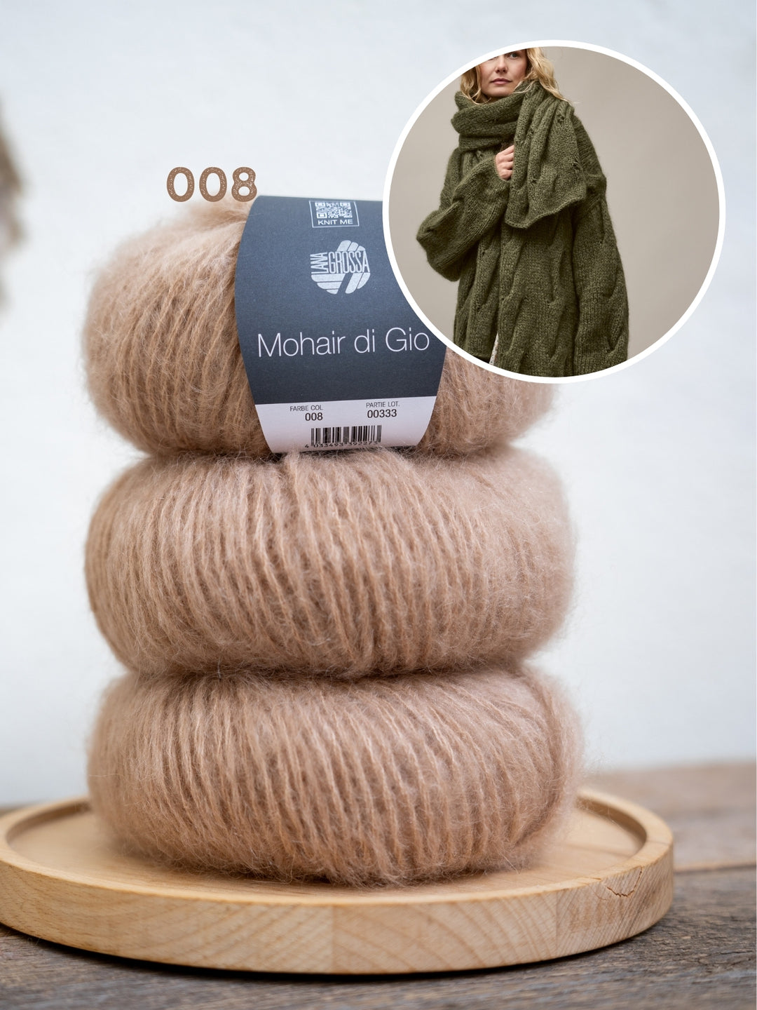 Breipakket Mohair Di Gio sjaal met kabels
