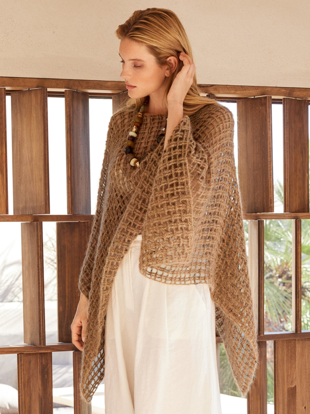 Haakpakket Natural Superkid Tweed poncho