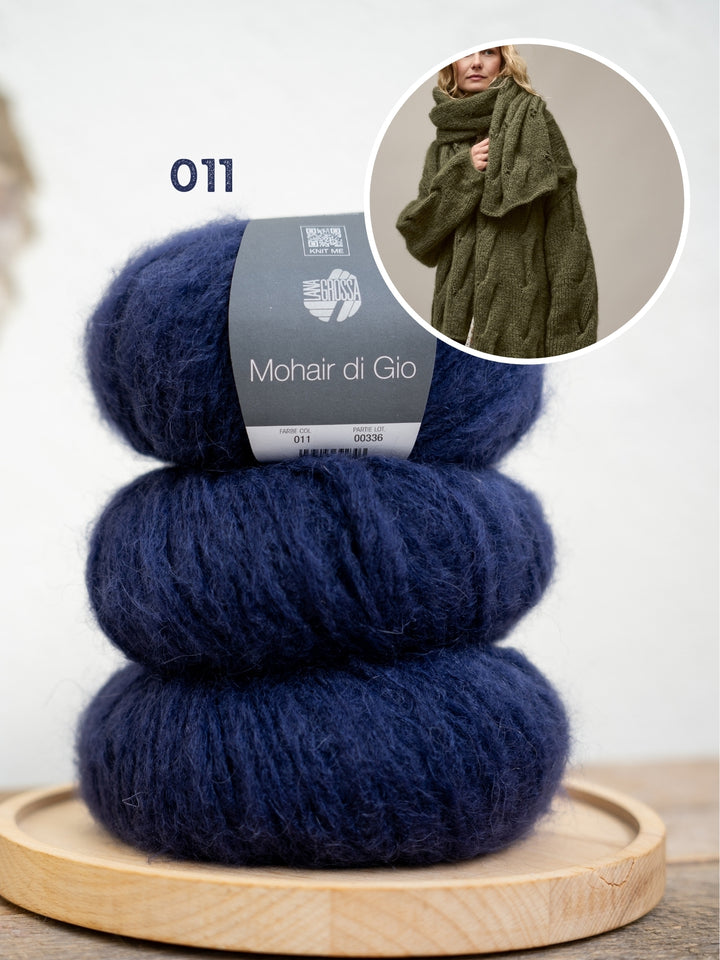 Breipakket Mohair Di Gio oversized vest met kabels