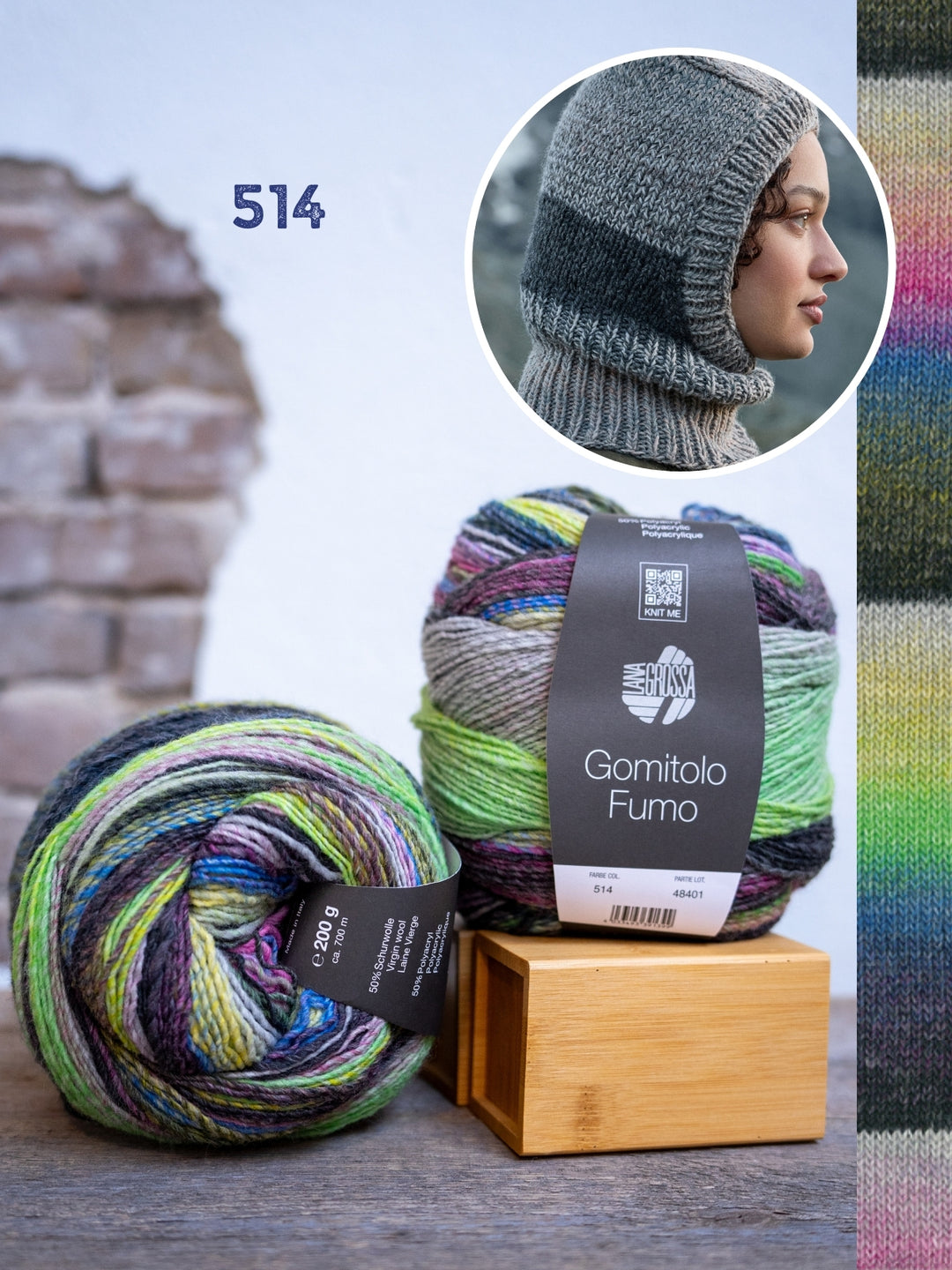 Breipakket Gomitolo Fumo balaclava