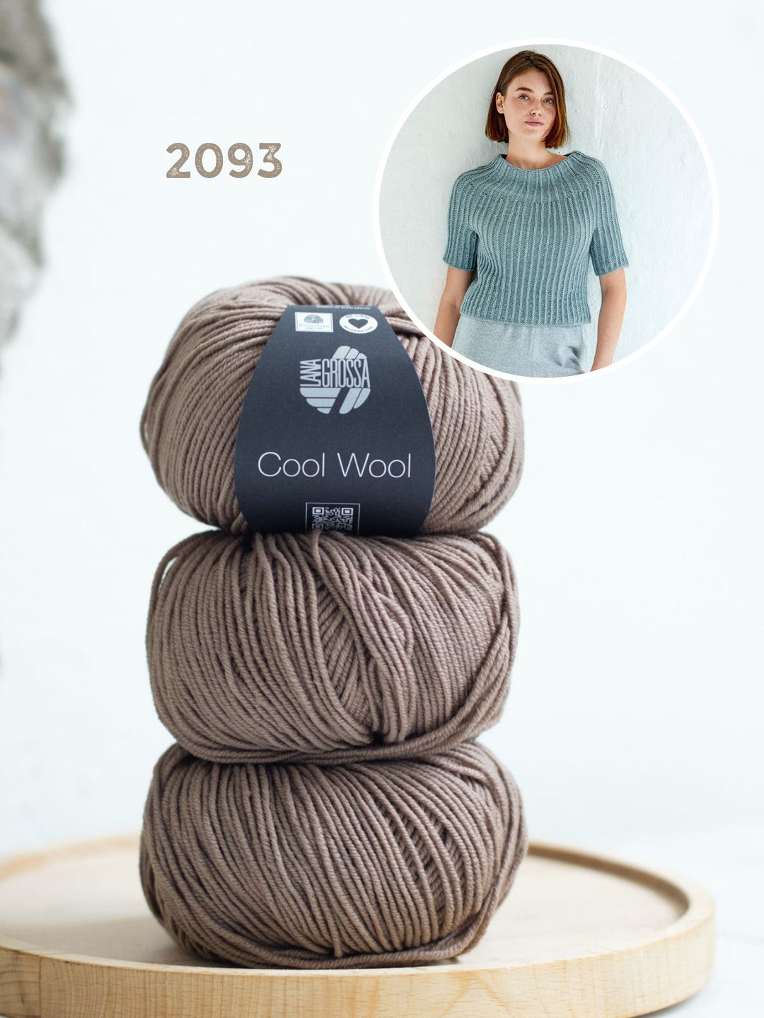 Breipakket Cool Wool trui met ronde pas - korte mouw