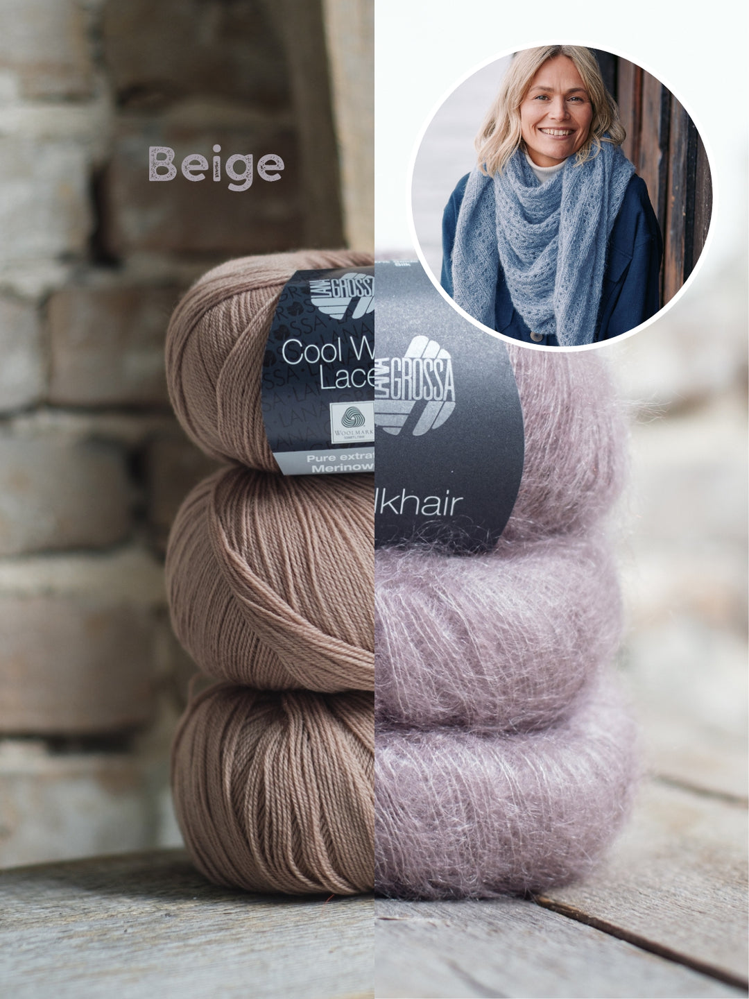 Breipakket Cool Wool Lace & Silkhair driehoekstola