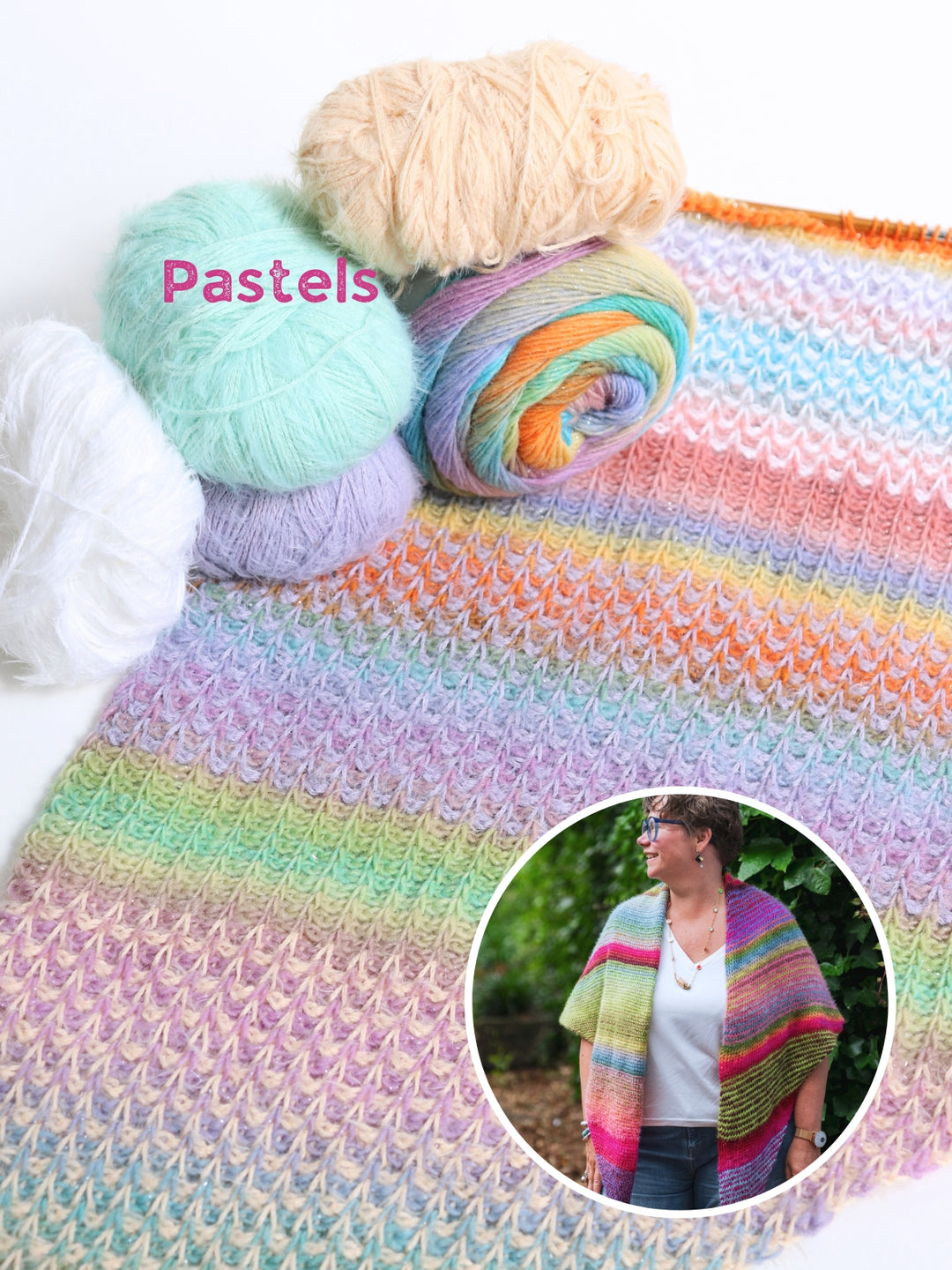 Tunisch haakpakket Over The Rainbow stola