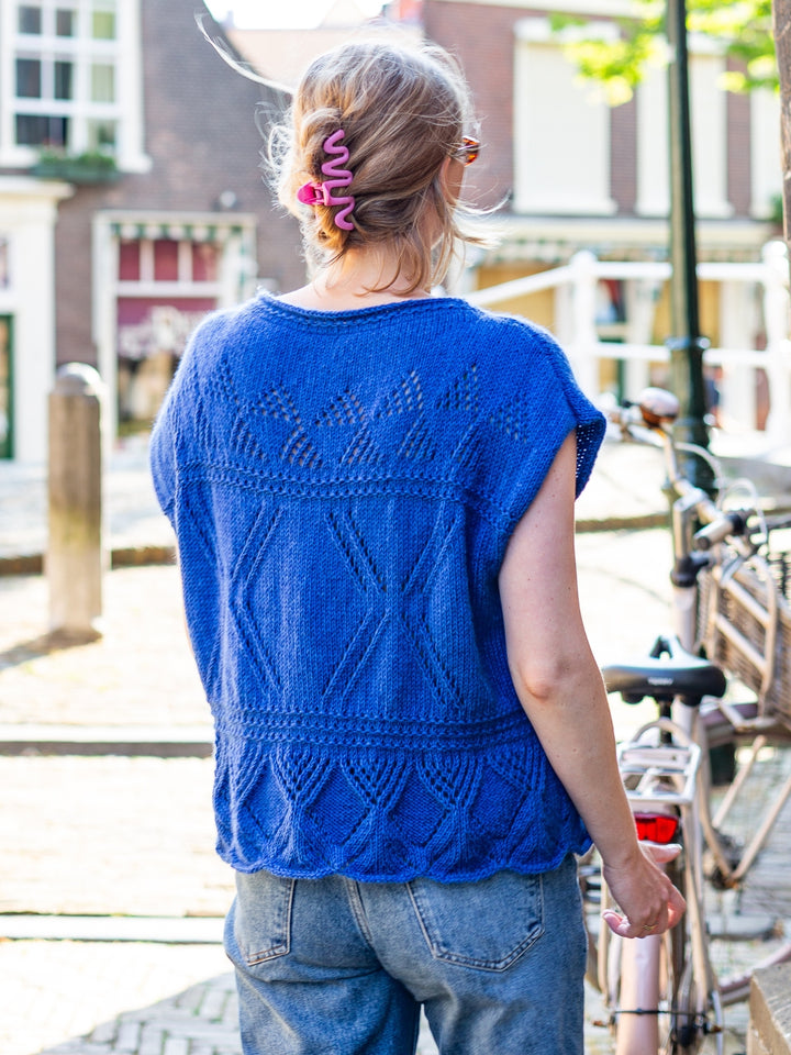 Breipakket Meadow Ajour top - Corallo uni