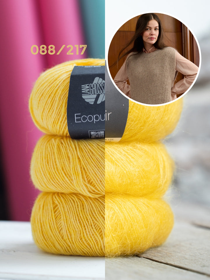 Breipakket Ecopuno Silkhair top-down spencer in patentsteek