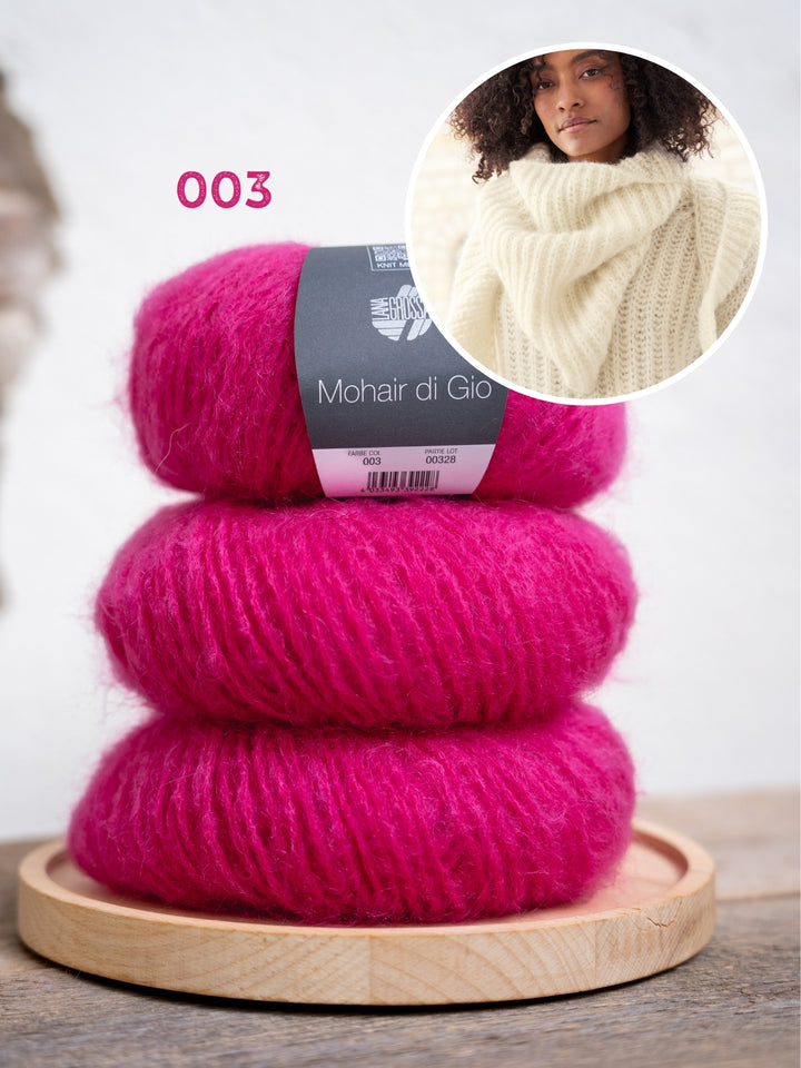 Breipakket Mohair Di Gio trui in patentsteek