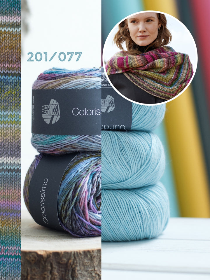 Breipakket Ecopuno Colorissimo assymetrische stola