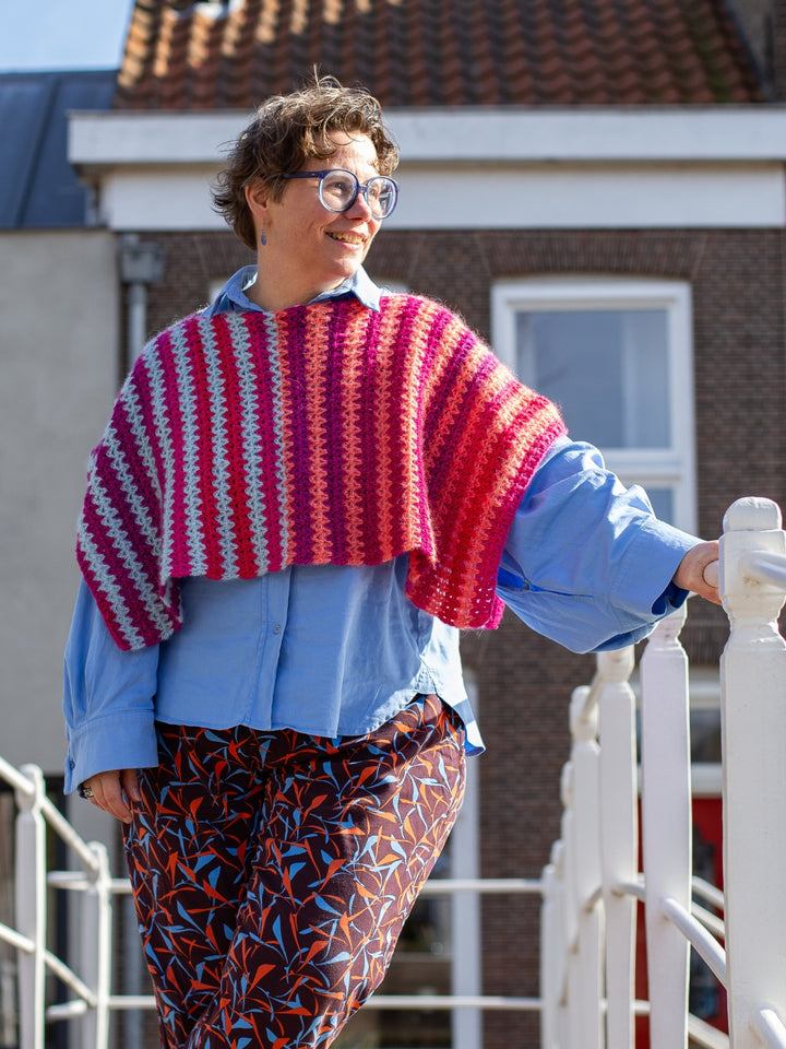 Haakpakket poncho Color Waves