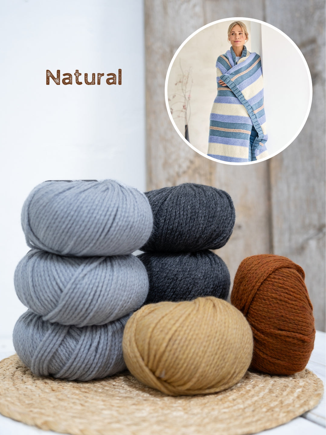 Breipakket Alta Moda Cashmere 16 deken met strepen