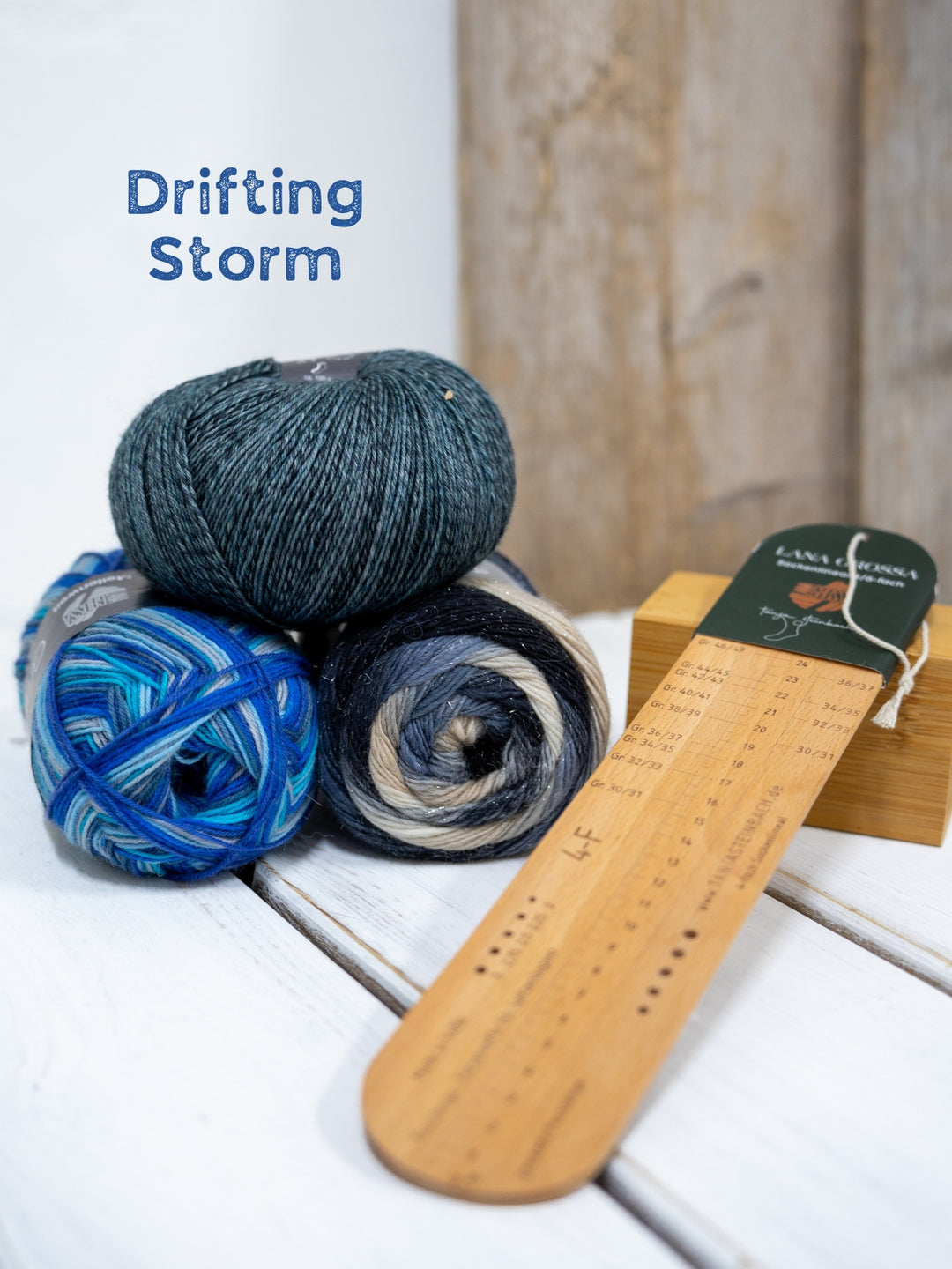 Sokkenwolproeverij met sokkenliniaal