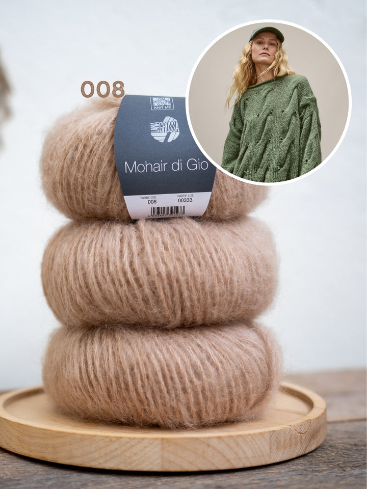 Breipakket Mohair Di Gio oversized kabeltrui