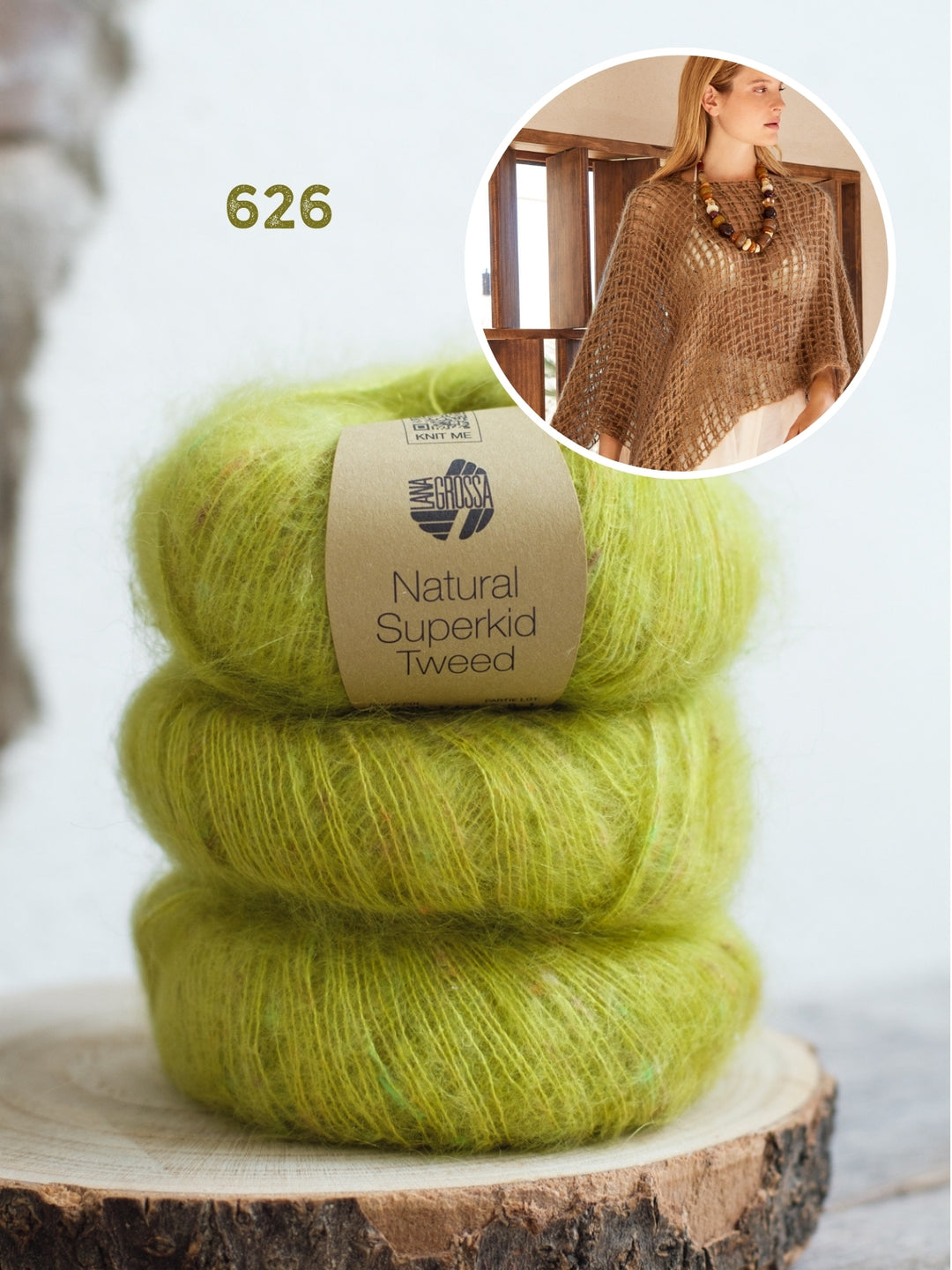 Haakpakket Natural Superkid Tweed poncho