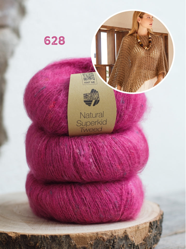 Haakpakket Natural Superkid Tweed poncho