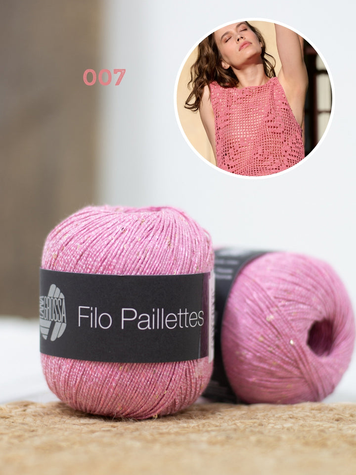 Haakpakket Filo Pailettes top