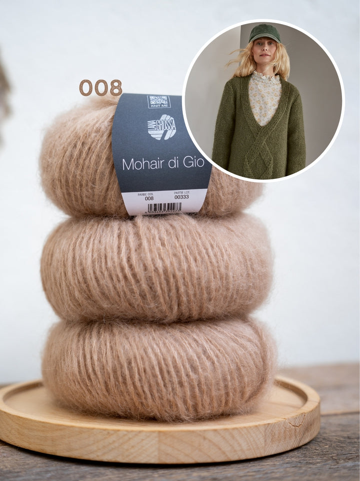 Breipakket Mohair Di Gio oversized v-hals trui