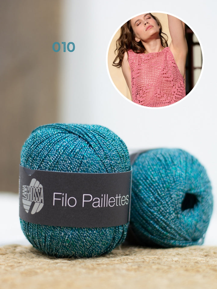 Haakpakket Filo Pailettes top