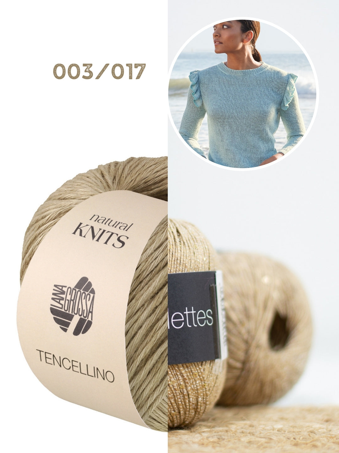 Breipakket Tencellino Filo Paillettes trui met ruches