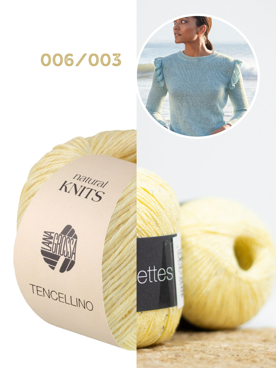 Breipakket Tencellino Filo Paillettes trui met ruches