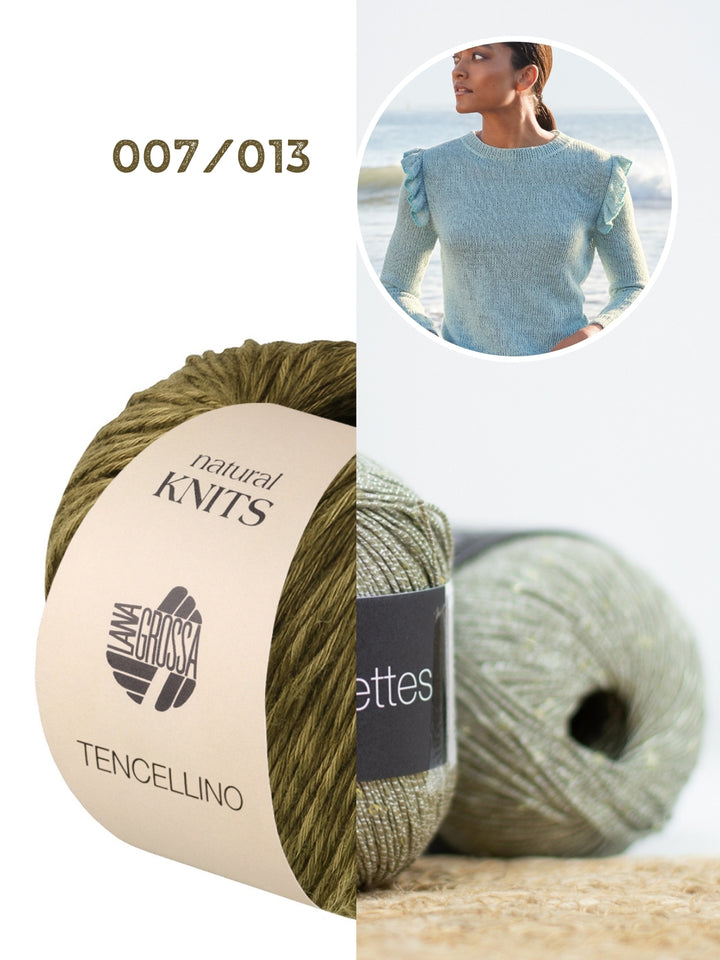 Breipakket Tencellino Filo Paillettes trui met ruches