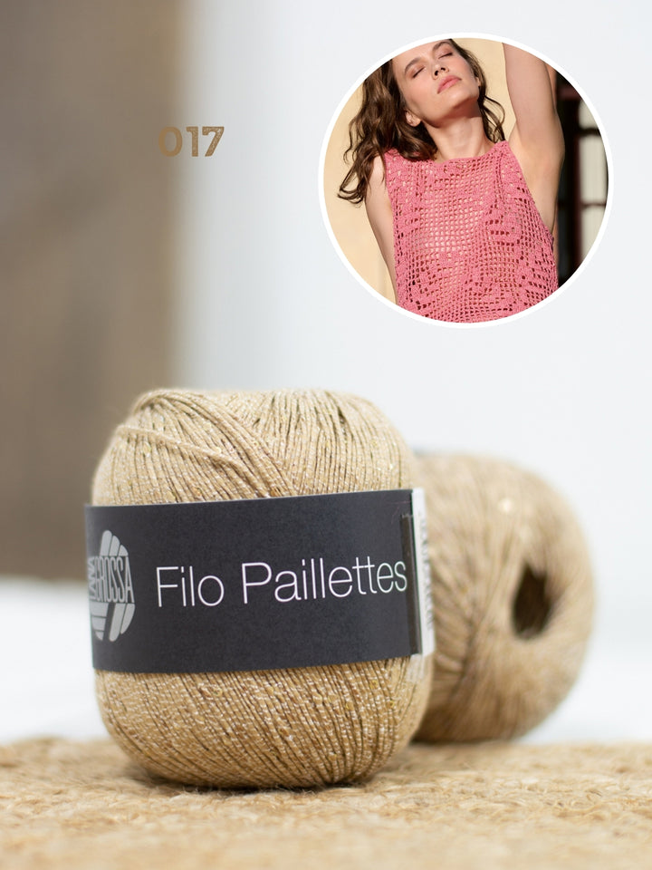 Haakpakket Filo Pailettes top