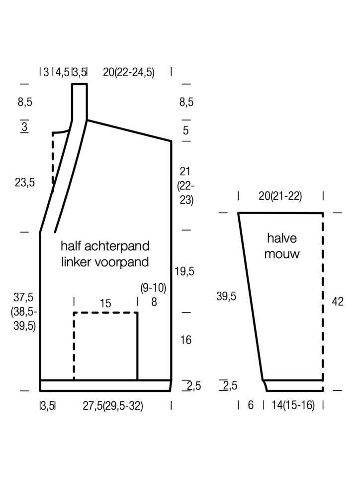 Breipakket Lucida vest in halfpatent