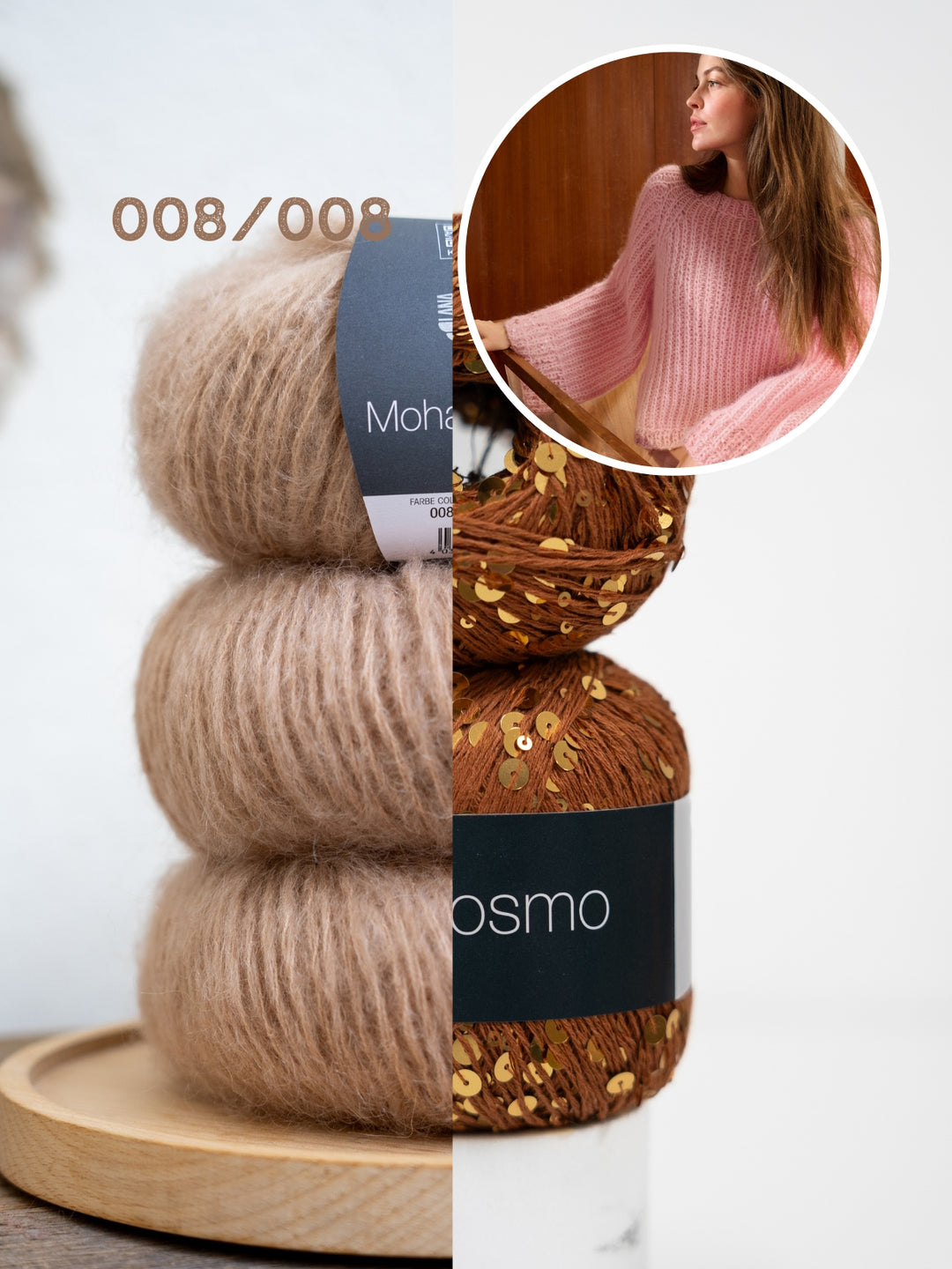 Breipakket Mohair Di Gio Cosmo top-down trui in patentsteek