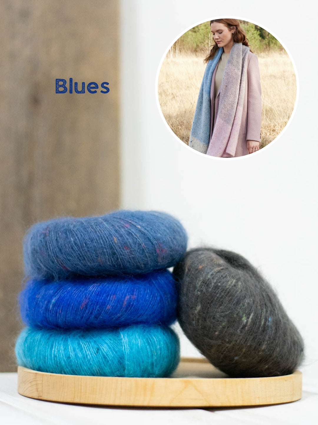 Breipakket Natural Superkid Tweed colorblock sjaal