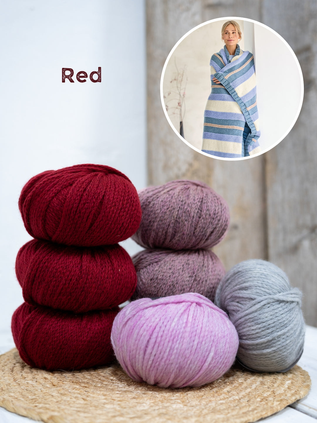 Breipakket Alta Moda Cashmere 16 deken met strepen