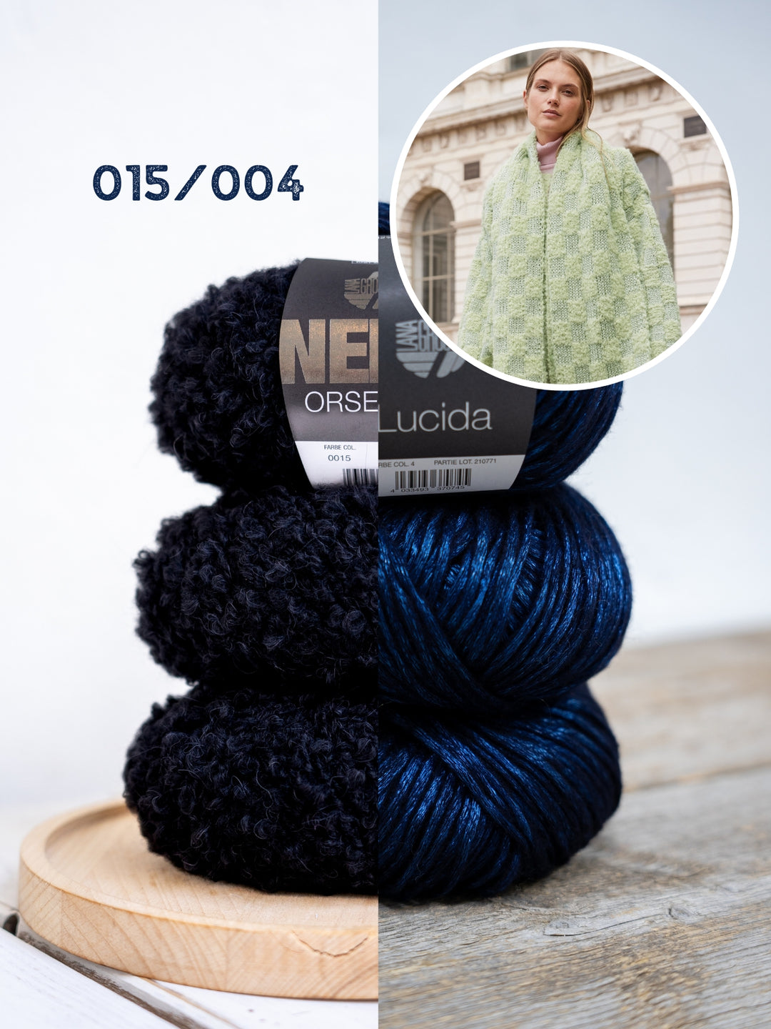 Breipakket Orsetto Lucida dambord sjaal