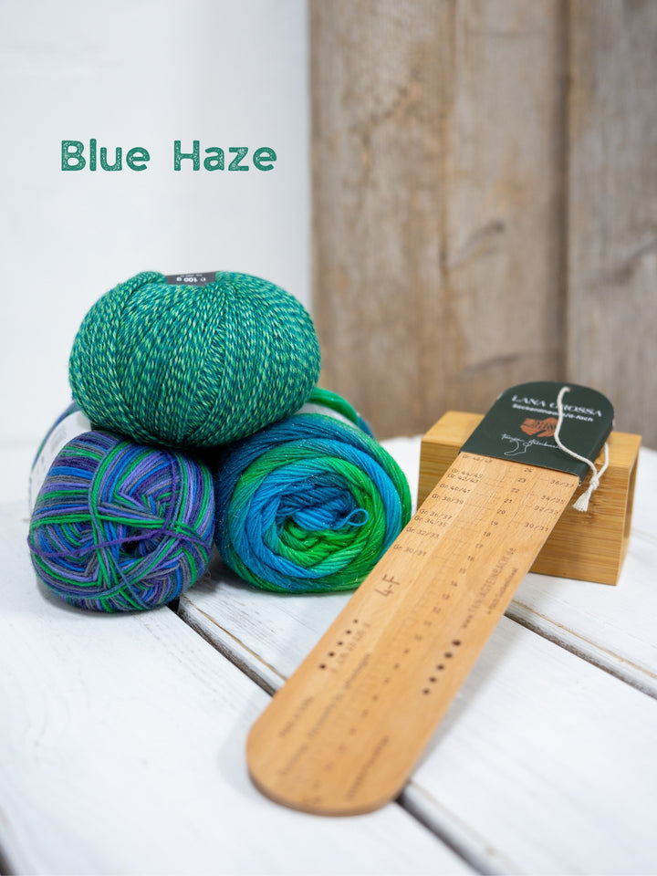 Sokkenwolproeverij met sokkenliniaal