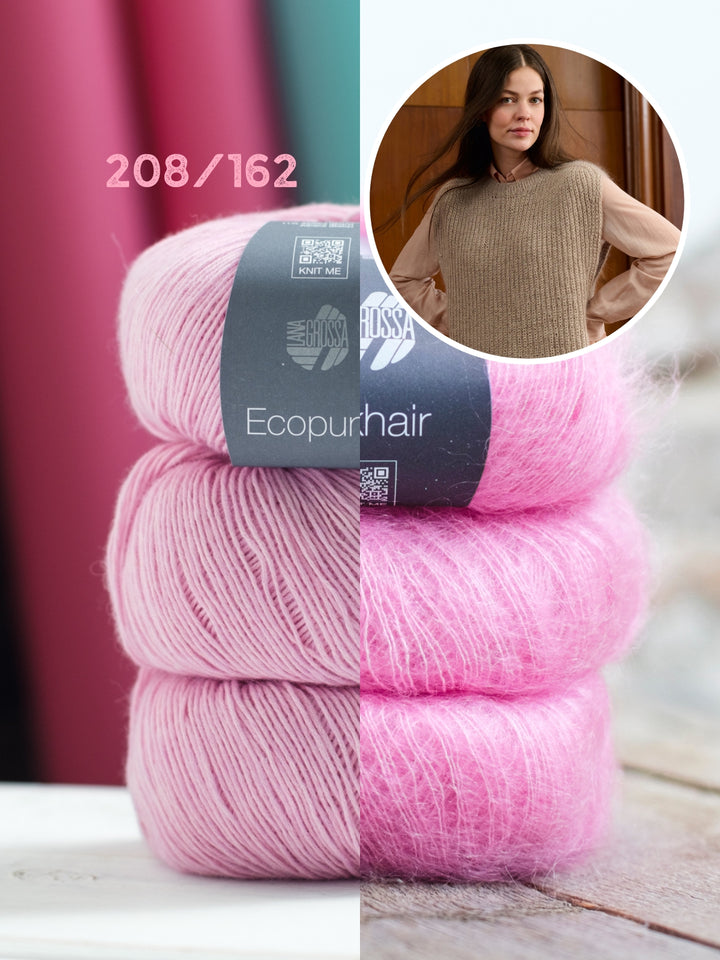 Breipakket Ecopuno Silkhair top-down spencer in patentsteek