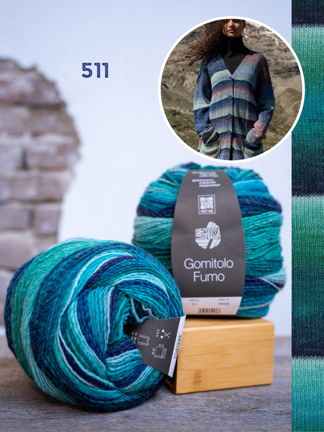 Breipakket Gomitolo Fumo top-down vest