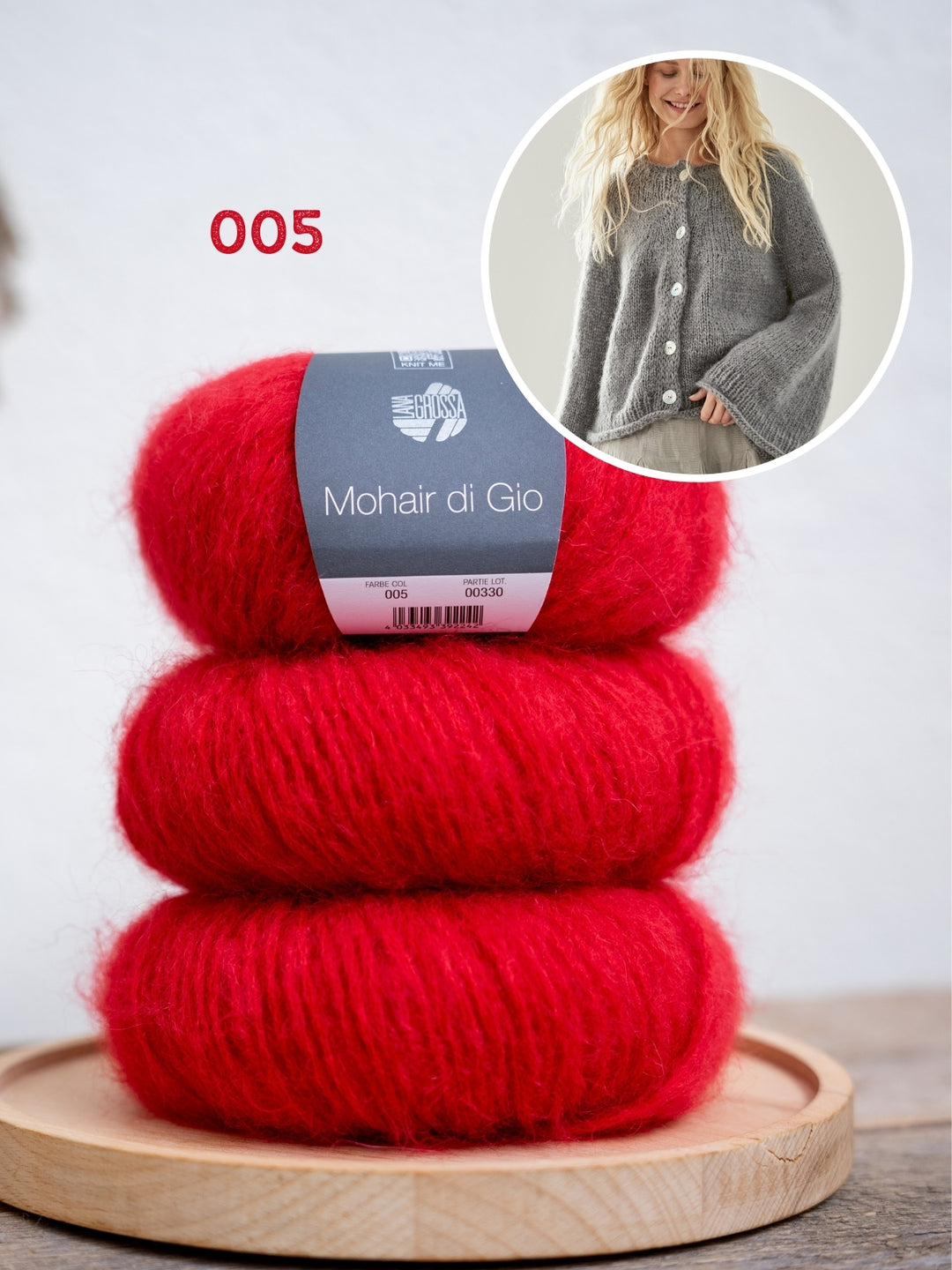Breipakket Mohair Di Gio vest - top-down