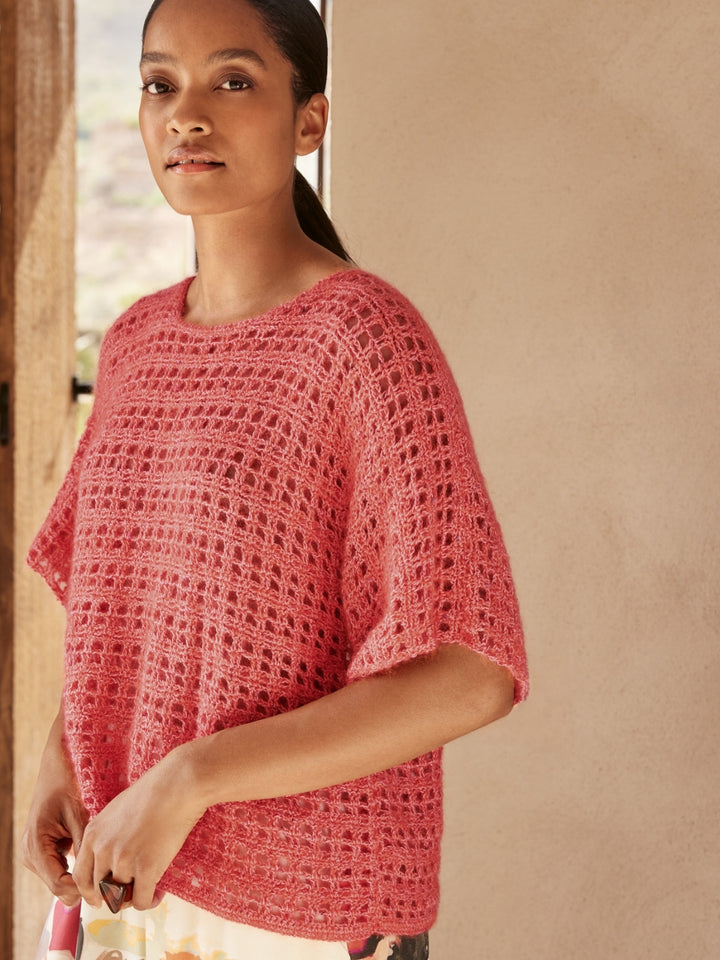 Haakpakket Natural Superkid Tweed Filo Paillettes shirt