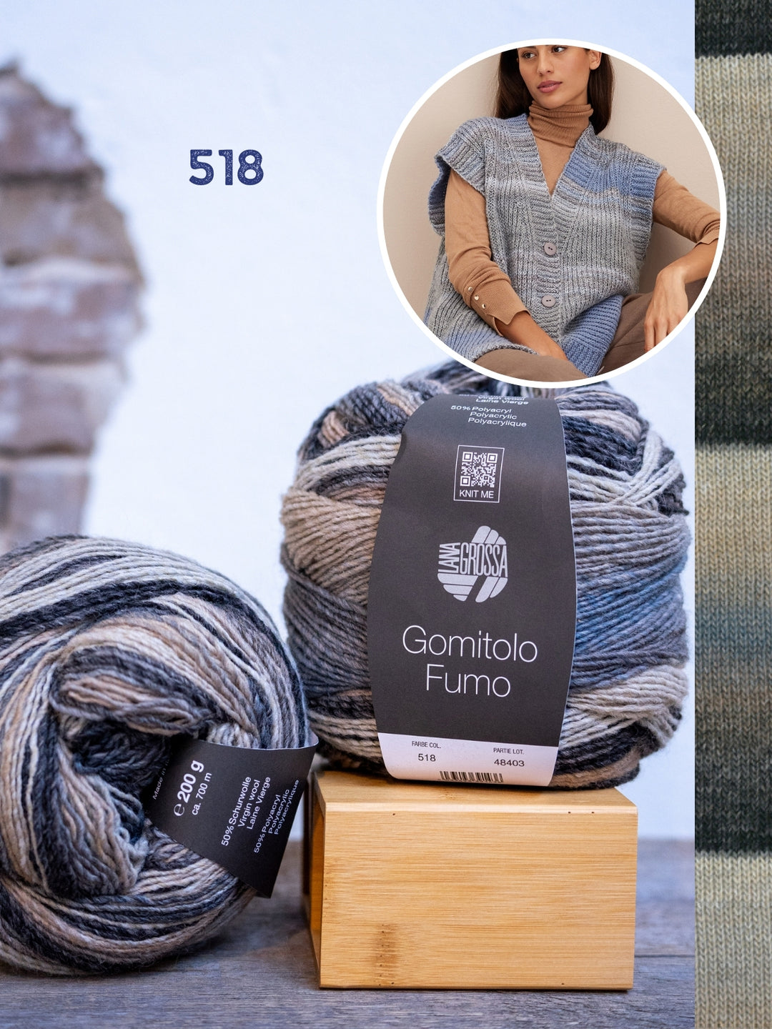 Breipakket Gomitolo gilet in halve patentsteek