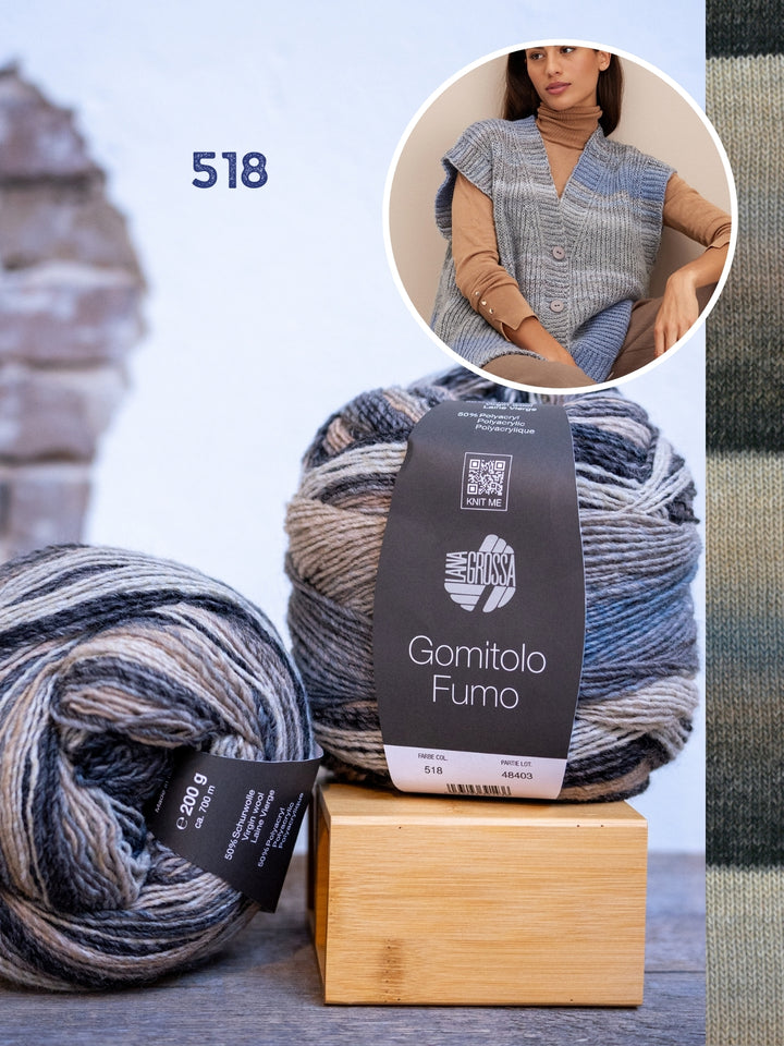 Breipakket Gomitolo gilet in halve patentsteek