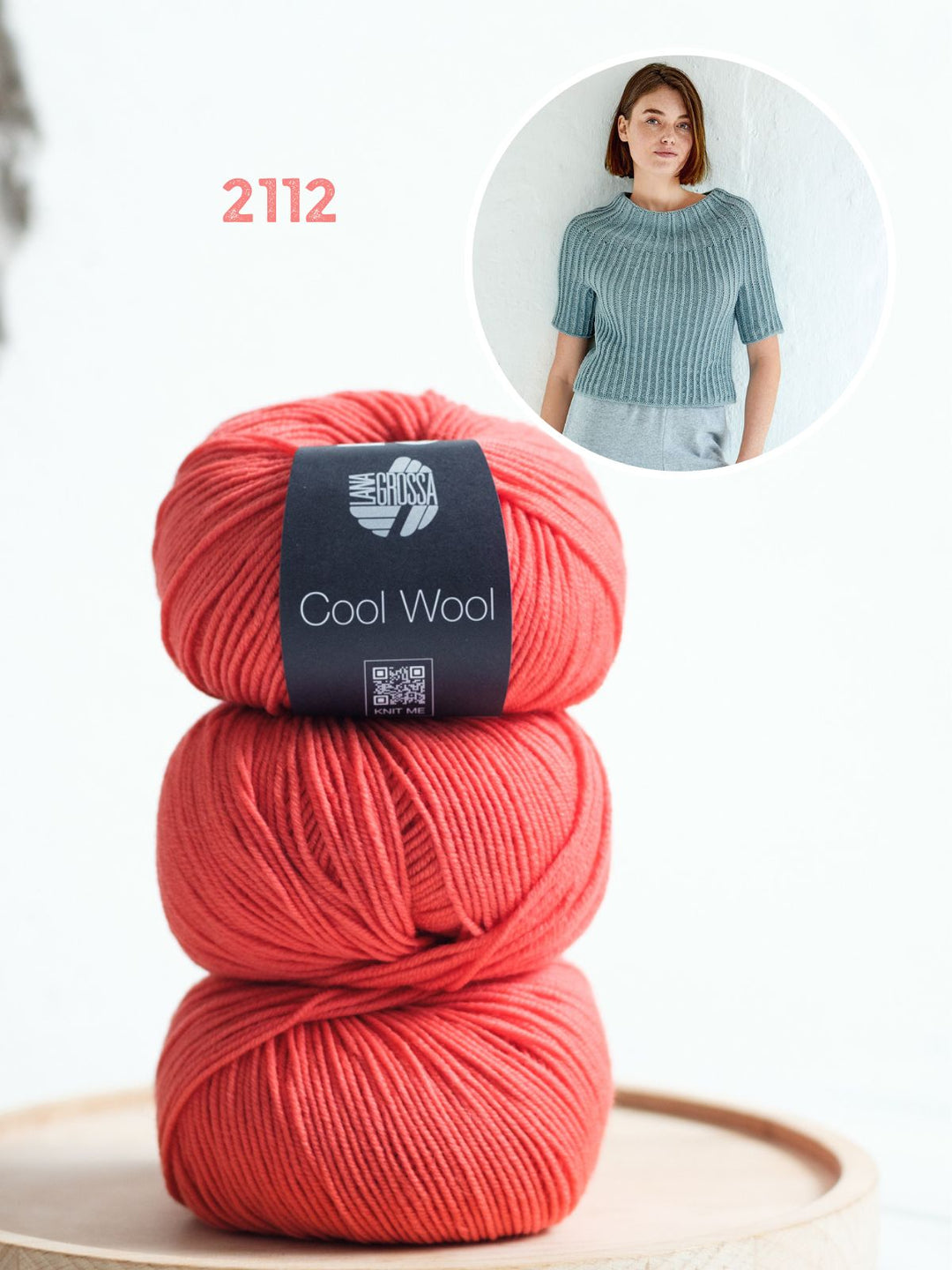 Breipakket Cool Wool trui met ronde pas - korte mouw