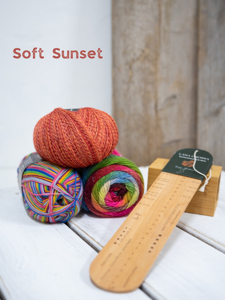 Sokkenwolproeverij met sokkenliniaal